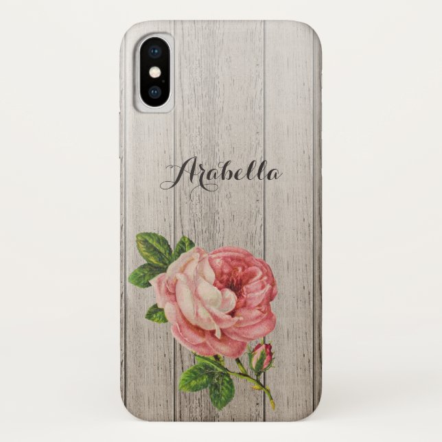 Capa Para iPhone, Case-Mate Ruptura De Madeira Atingida Rosa Rosa Rosa Rosa Co (Verso)
