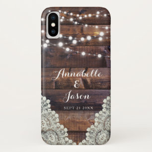 Capa Para iPhone Da Case-Mate Rustic Barn String Luz Lace De Madeira Telefone De