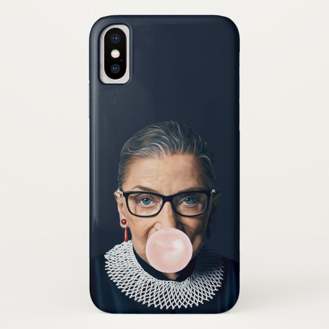 Capa Para iPhone, Case-Mate Ruth Bader Ginsburg soprando a pastilha elástica r (Verso)