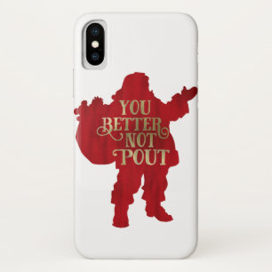 Capa Para iPhone Da Case-Mate Saco de brinquedos do Papai Noel Vermelho e Dourad