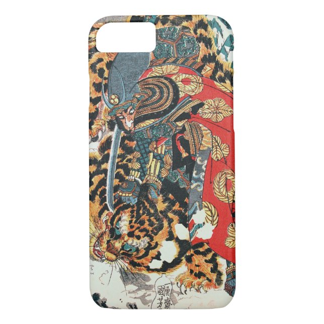 Capa Para iPhone, Case-Mate Samurai Lutando contra um Tigre, Kuniyoshi, Ukiyo- (Verso)