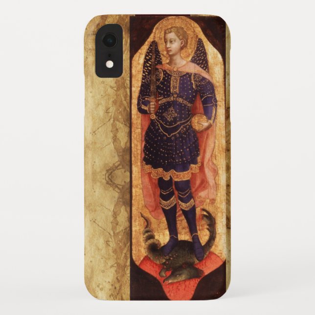 CAPA PARA iPhone, Case-Mate  SANTO MICHAEL ARCHANGEL COM PARCHÃO ANTIGO DRAGON (Verso)