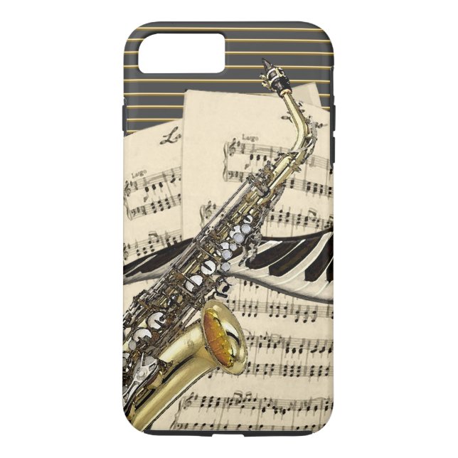 Capa Para iPhone, Case-Mate Saxofone & música do piano (Verso)