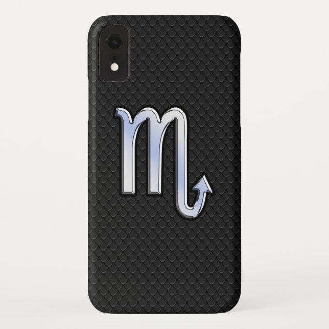 Capa Para iPhone, Case-Mate Scorpio Zodiac Chrome Símbolo Black Cobra Deco (Verso)