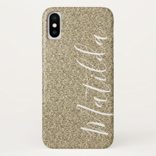 Capa Para iPhone Da Case-Mate Script de Nome Personalizado da Glitter Dourada