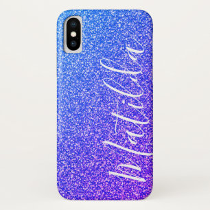 Capa Para iPhone Da Case-Mate Script de Nome Personalizado da Glitter Roxo