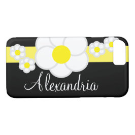 Capa iPhone 8/7 Script de Tipografia Branca Amarelo-Preto com Faix