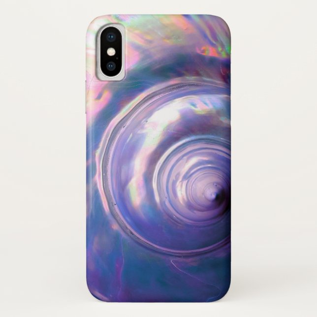 Capa Para iPhone, Case-Mate Seashell tropical opal, mãe de cor-de-rosa púrpura (Verso)