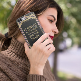 Capa iPhone 8/7 Seja Corajoso, Cite Pink Leopardo Imprima Deco