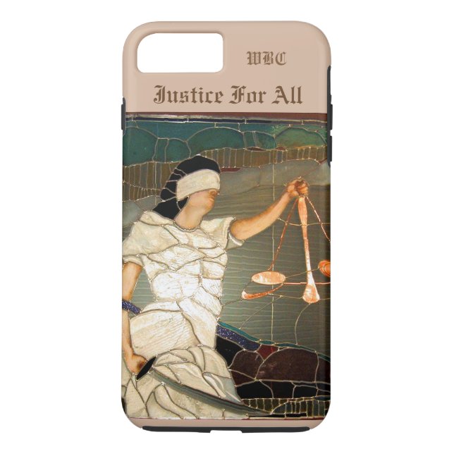 Capa Para iPhone, Case-Mate Senhora majestosa Justiça Retrato no vitral (Verso)