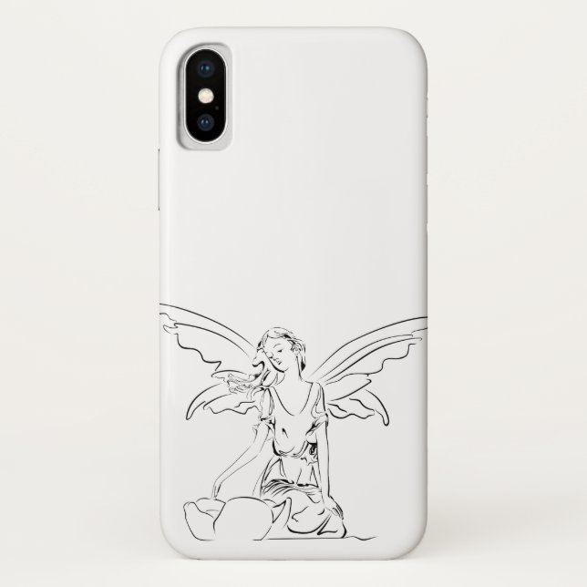 Capa Para iPhone, Case-Mate Sentando Fada com Asas... (Verso)
