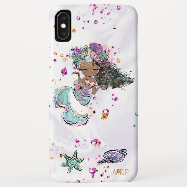 Capa Para iPhone, Case-Mate *~* Sereia Rosa Dourada de Turquesa (Verso)