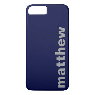 Capa iPhone 8 Plus/7 Plus Seu nome Marinho moderno
