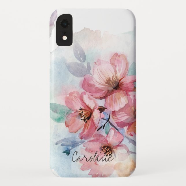 Capa Para iPhone, Case-Mate Seu nome nas flores de mola de água (Verso)
