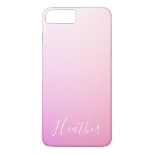 Capa iPhone 8 Plus/7 Plus Seu nome ou palavra   Gradação de Mão Rosa