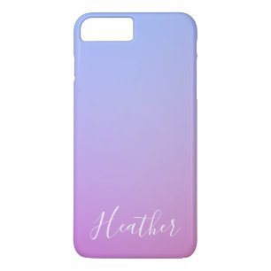 Capa iPhone 8 Plus/7 Plus Seu nome ou palavra Gradiente Rosa Púrpura e Azu