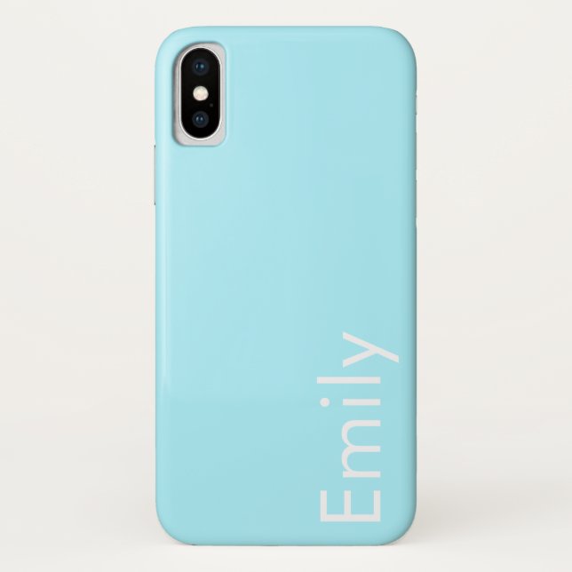 Capa Para iPhone, Case-Mate Seu próprio nome ou palavra | Azul-céu mole (Verso)