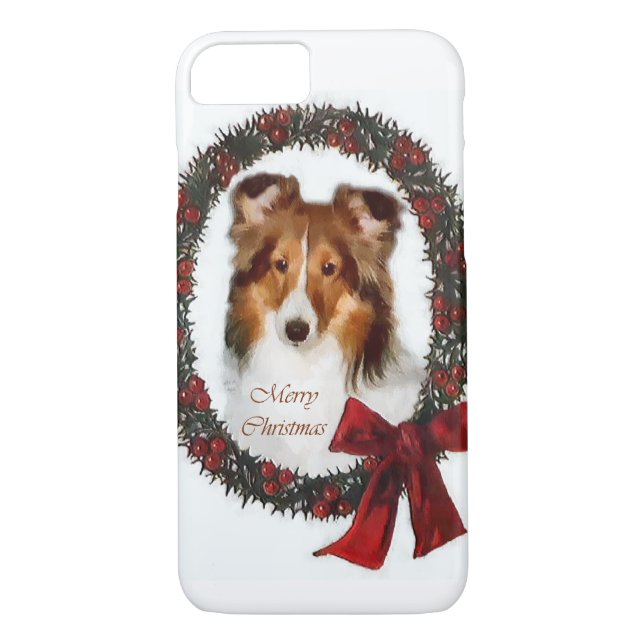 Capa Para iPhone, Case-Mate Shetland Sheepdog Sheltie Christmas (Verso)