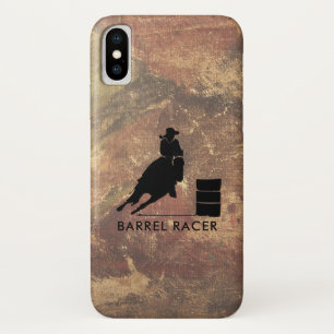 Capa Para iPhone Da Case-Mate Silhueta Barrel Racer em Brown Grunge