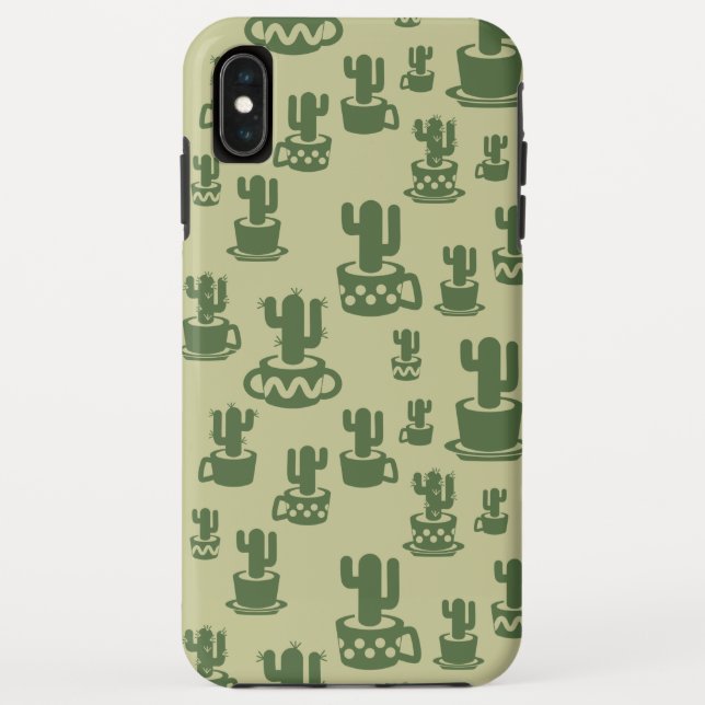 Capa Para iPhone, Case-Mate Silhueta de cacto sucessivo em copos e potes (Verso)