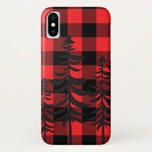 Capa Para iPhone Da Case-Mate Silhueta Evergreen Xadrez vermelha