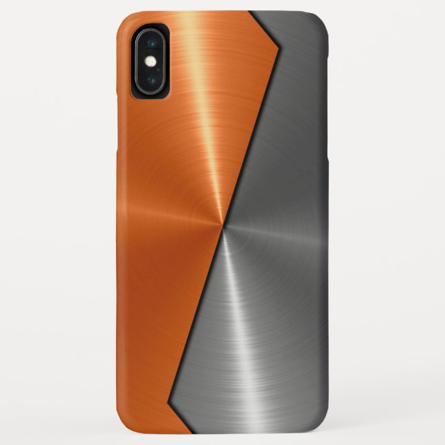 Capa Para iPhone, Case-Mate Silver e Orange Steel Metal Inchato (Verso)