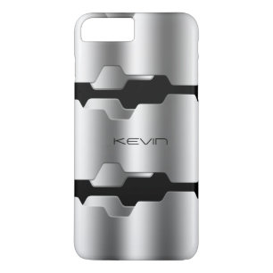 Capa Para iPhone Da Case-Mate Silver Metálico Moderno e Design Geométrico Negra