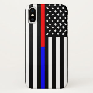 Capa Para iPhone Da Case-Mate símbolo azul vermelho-fino da polícia bombeiros 