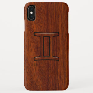Capa Para iPhone XS Max Símbolo Gemini Zodiac em Mahogany como Decor