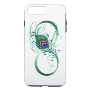 Capa iPhone 8 Plus/7 Plus Símbolo Infinito com Pavão