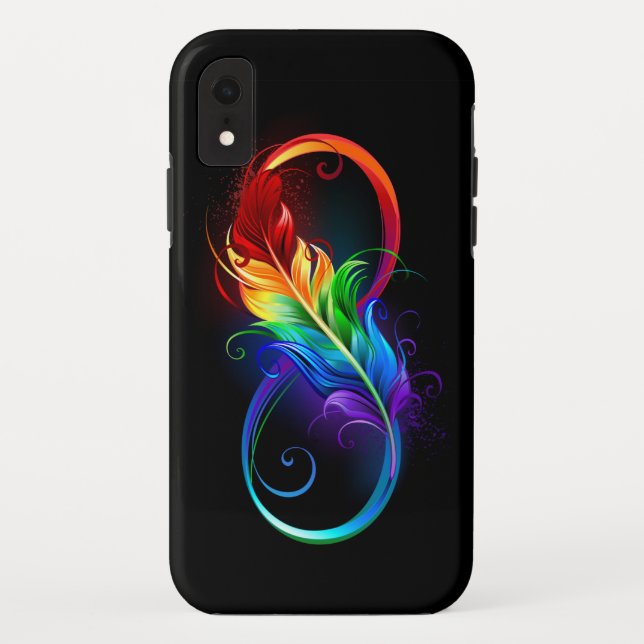 Capa Para iPhone, Case-Mate Símbolo Infinito com Pena Arco-Íris (Verso)