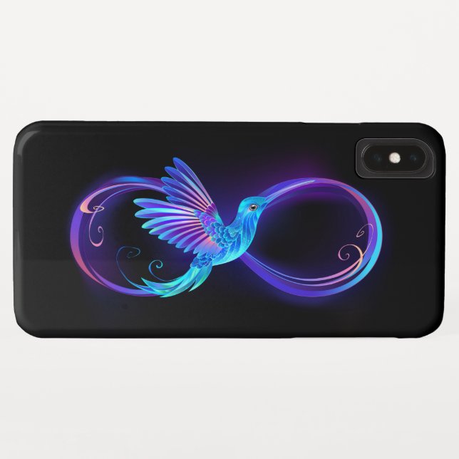 Capa Para iPhone, Case-Mate Símbolo Neon Infinity com Hummingbird brilhante (Verso (Horizontal))
