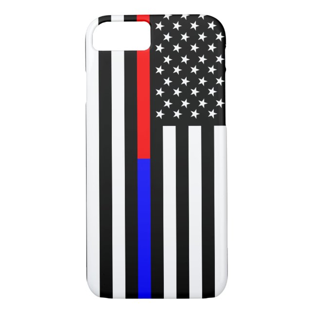 Capa Para iPhone, Case-Mate símbolo vermelho azul da polícia bombeiros símbolo (Verso)