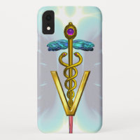 SÍMBOLO VETERINÁRIO CÁDUCEO DOURADO Azul Claro Tur
