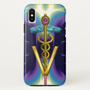 Capa Para iPhone Da Case-Mate SÍMBOLO VETERINÁRIO CADUEUS ouro / Azul Roxo