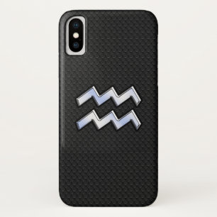 Capa Para iPhone Da Case-Mate Símbolo Zodiac de Prata Moderno Aquário em Cobra