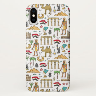 Capa Para iPhone X Símbolos da cor do teste padrão de Egipto