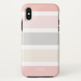 Capa Para iPhone Da Case-Mate Simples Cinza Rosa Rosa Negra Grelha Monograma