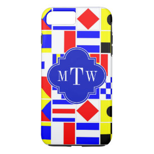 Capa iPhone 8 Plus/7 Plus Sinais Náuticos Coloridos Sinais 3I Monograma Rea
