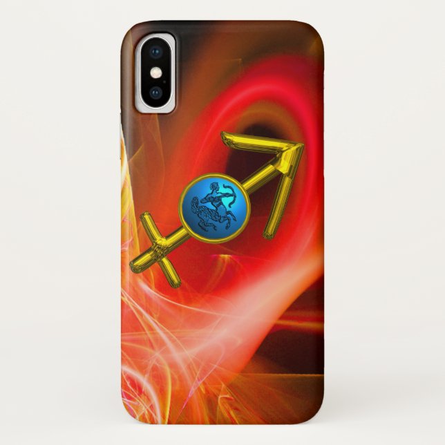 Capa Para iPhone, Case-Mate SINAL DO ZODÍACO SAGITÁRIO,Redemoinhos Fractais Am (Verso)