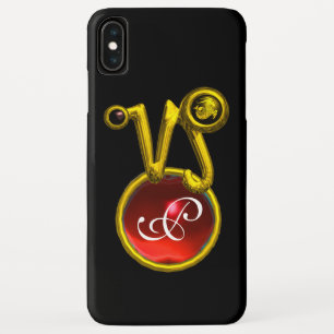 CAPA PARA iPhone DA Case-Mate SINAL ZODIAC DOURADO CAPRICORN MONOGRAM VERMELHO R