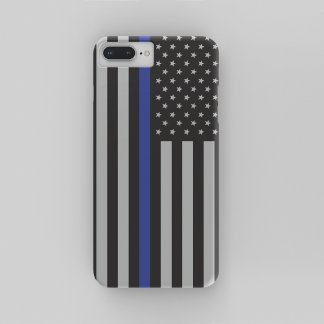 Capa iPhone 8 Plus/7 Plus Sinalizador Americano Thin Blue Line Personalizado