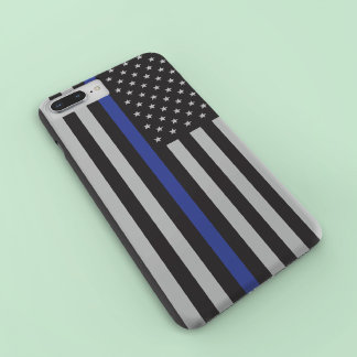 Capa iPhone 8 Plus/7 Plus Sinalizador Americano Thin Blue Line Personalizado