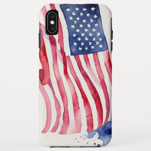 Capa Para iPhone, Case-Mate Sinalizador EUA de Aquarela (Verso)