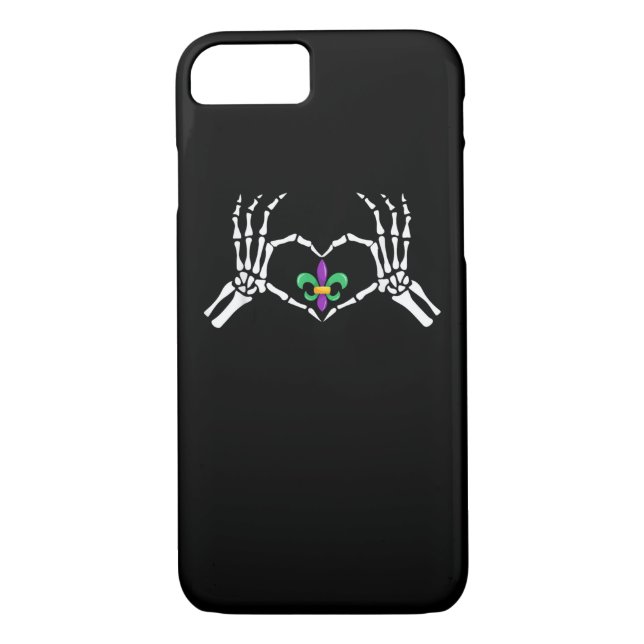 Capa Para iPhone, Case-Mate Skeleton Hand Heart Mardi Gras (Verso)