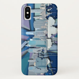 Capa Para iPhone Da Case-Mate Skyline 3D azul da Nova Iorque