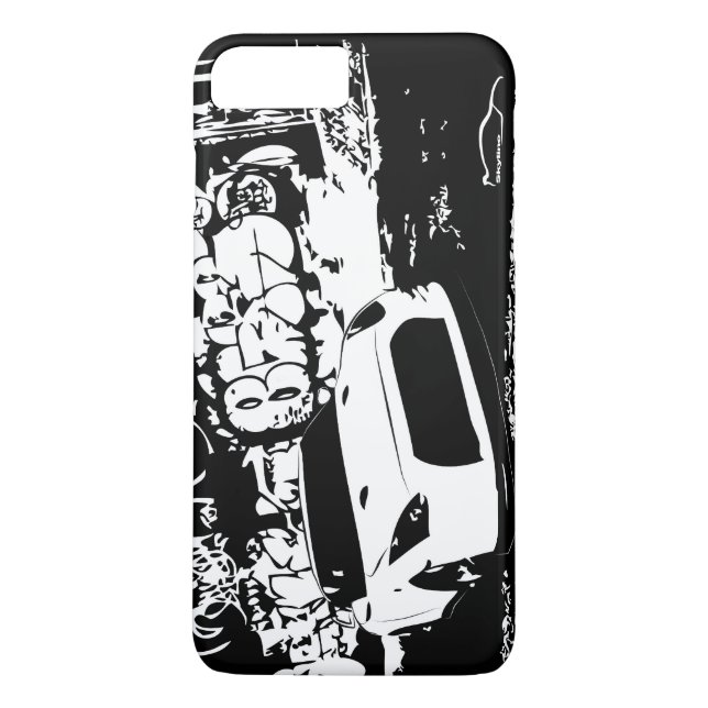 Capa Para iPhone, Case-Mate Skyline de Nissan GTR com contexto dos grafites (Verso)