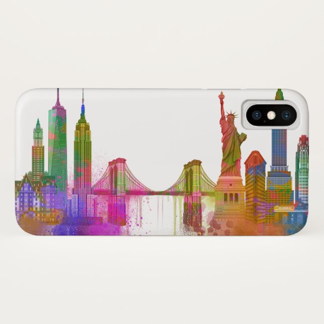 Capa Para iPhone, Case-Mate Skyline de Nova York - Arco-íris (Verso (Horizontal))