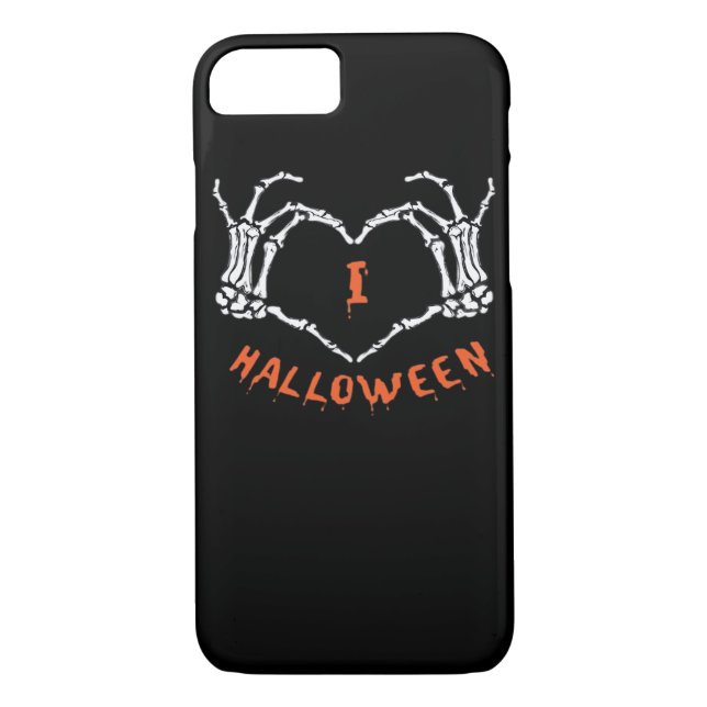 Capa Para iPhone, Case-Mate Slogan Halloween. Gesto Cardíaco Feito De Esquelet (Verso)
