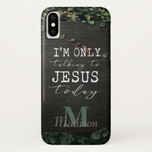 Capa Para iPhone Da Case-Mate Só estou falando com Jesus hoje, Monograma de Mad